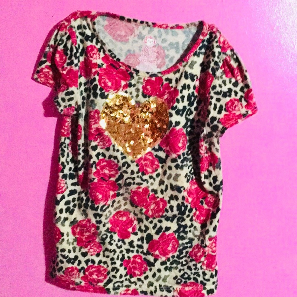 Cheetah print sequence top